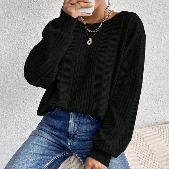 Tops - Black Casual Women's Criss-Cross Back T-Shirt